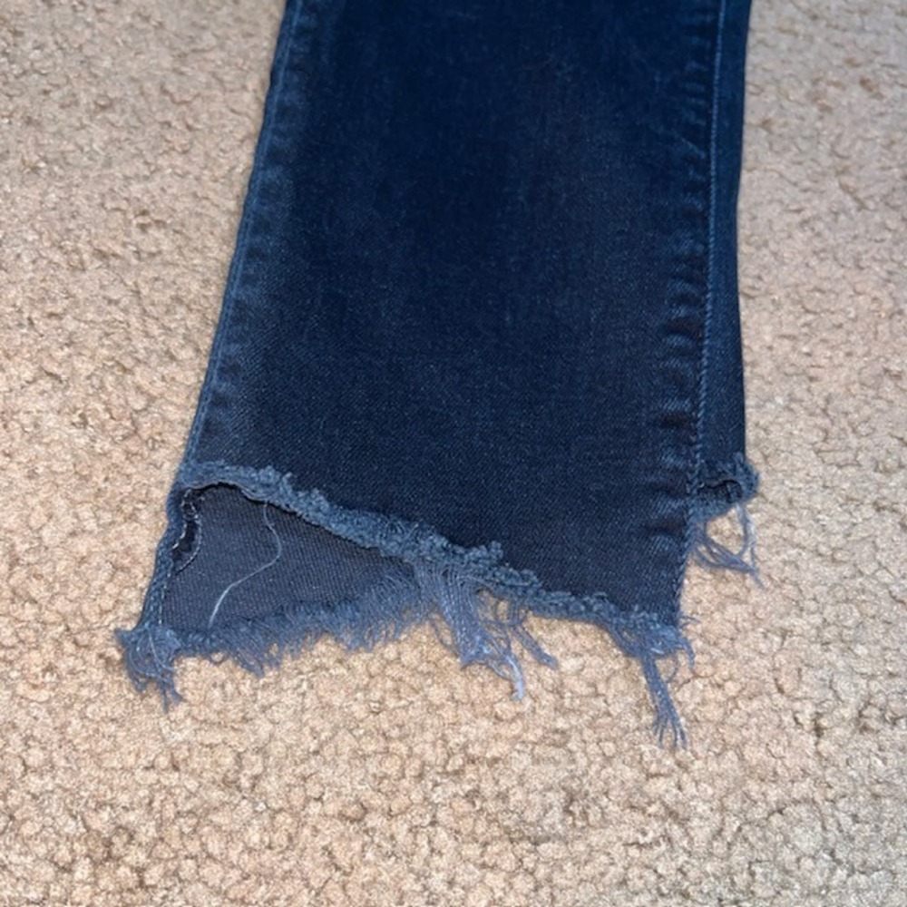 MOTHER The Stunner Zip Two Step Fray Skinny Jeans Last Call Dark Wash 25 - Picture 5 of 11